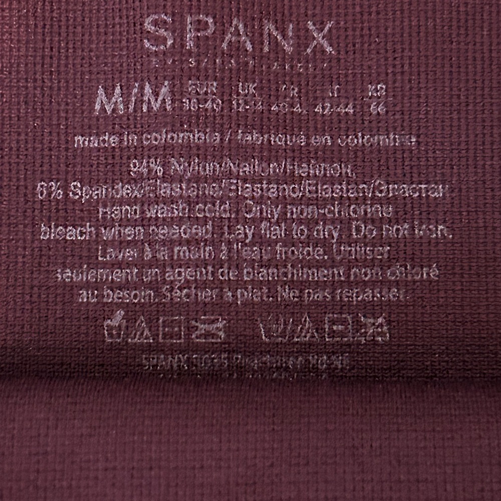 Spanx Look At Me Now Wine Camo Shaping Seamless Leggings Size M - Picture 7 of 9